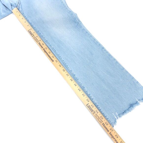 UNIQLO Raw Hem High Rise Skinny Fit Flared Ankle Crop Jeans Women 28 Light Denim - Picture 4 of 7